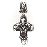 Silver Pendant LILY on CROSS Garden at Night M-Star Sides