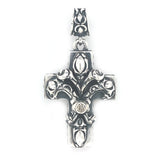 Silver Pendant LILY on CROSS Garden at Night M-Star Sides