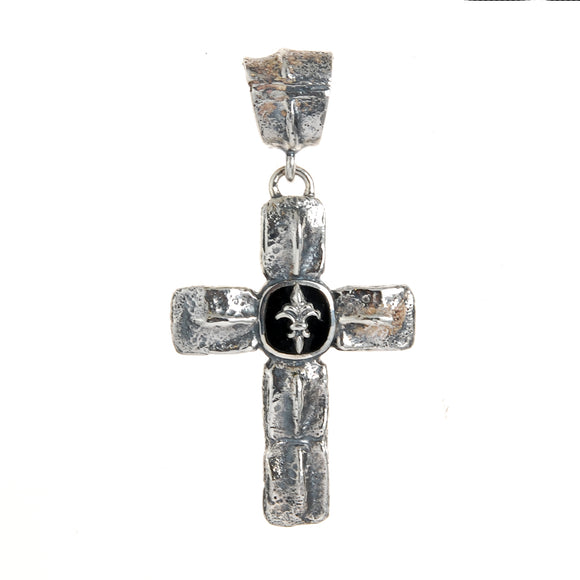 Silver Pendant CROCODILE Cross