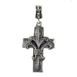 Silberanhänger LILIE AUF KREUZ M Pave Diamond Black