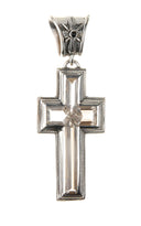 Silberner Anhänger ELFIN FRAME CROSS mit Steineinlage und Lilienöse