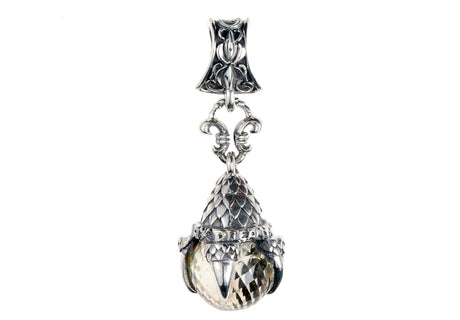 Silver Pendant DRAGON CLAW with Stone