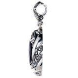 Silver Pendant Oval MAGIC PLANT and Stone