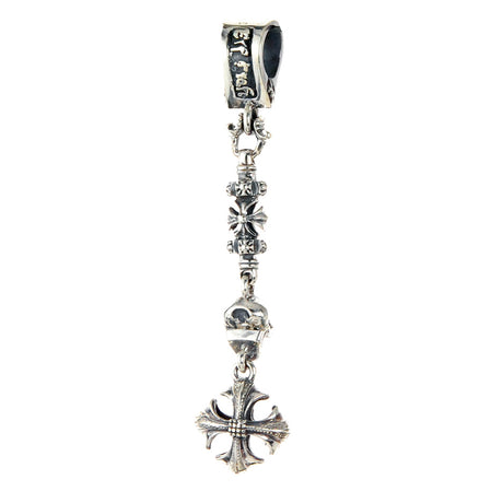 Silver Pendant Charm MALTESE CROSS mini SKULL