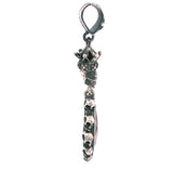 Silver Pendant Skulls Drop with Crowned Skull