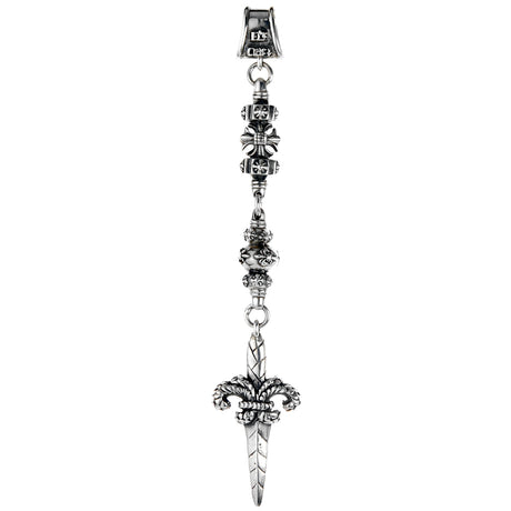 Silver Pendant Dagger L-ds-Charm with Sprouts Link