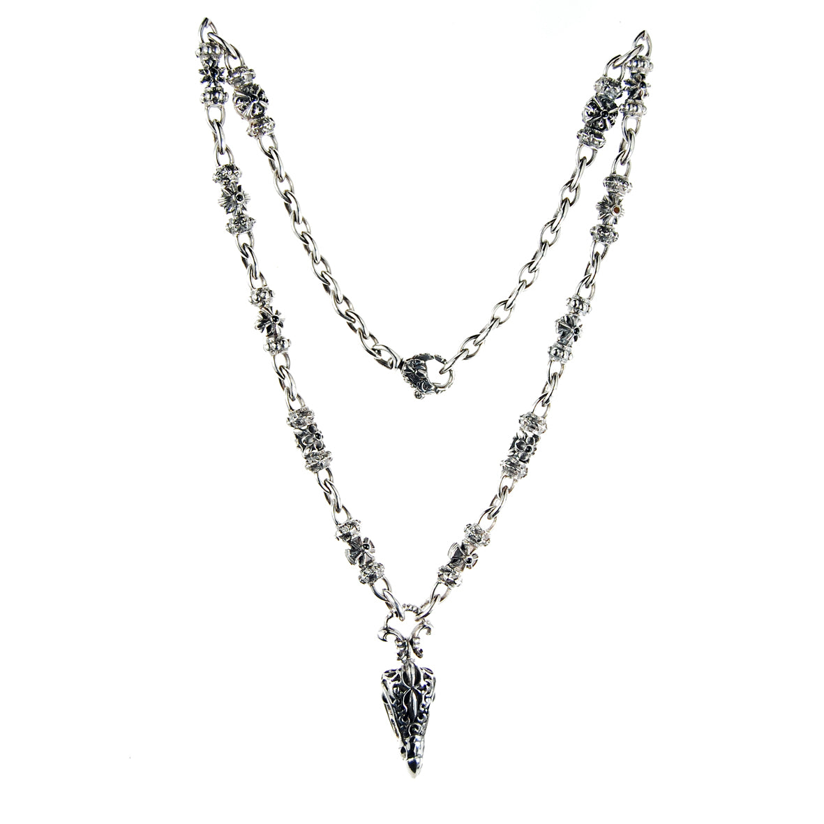 Silver Fetish Chain with EAGLE SKULL