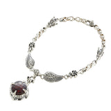 Silver Neckchain LILIES Crowns Wings DRAGON STONE L