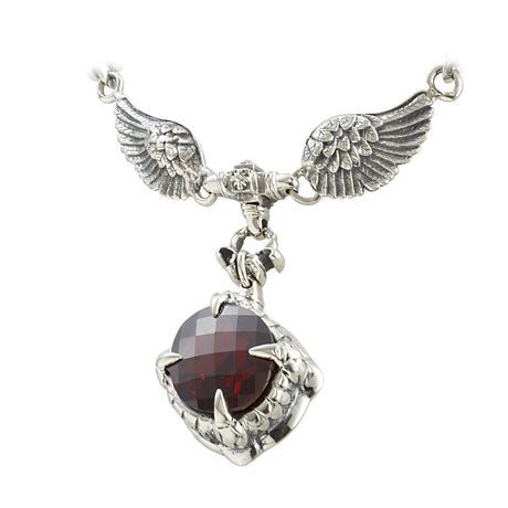 Silver Neckchain LILIES Crowns Wings DRAGON STONE L