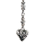 Silver Fetishchain Dragon HEART with Lilies and Crowns