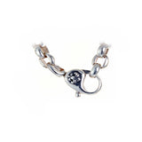 Silver Neckchain Peas Chain M with Long Lilies and Crowns with BAROQUE Pendant