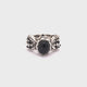 Silver Ring MAGIC PLANT with Scull and Oval Onyx