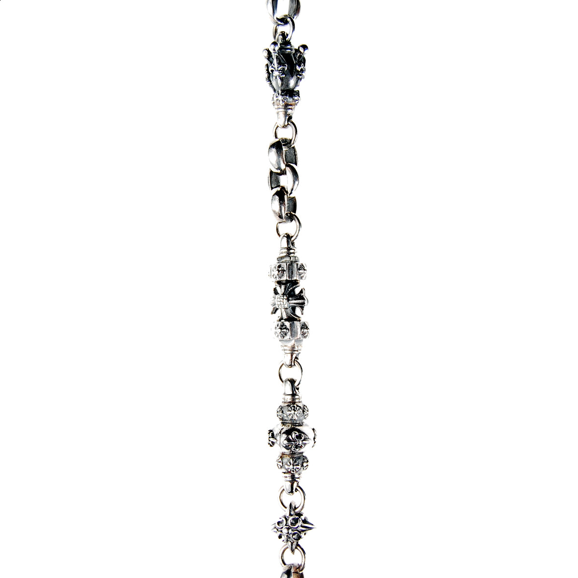 Silver Fetish Chain Peas with EAGLESKULL Lilies and Crowns