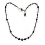 Silver Neckchain Mini TUBES with Decor and Stone beads