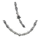Silberne Halskette mit Mini-Röhrchen-Dekor und Mini-Sternen
