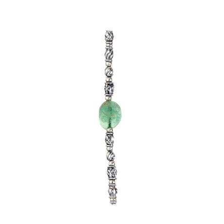 Silver Neckchain Mini TUBES Decor and Raw Stones
