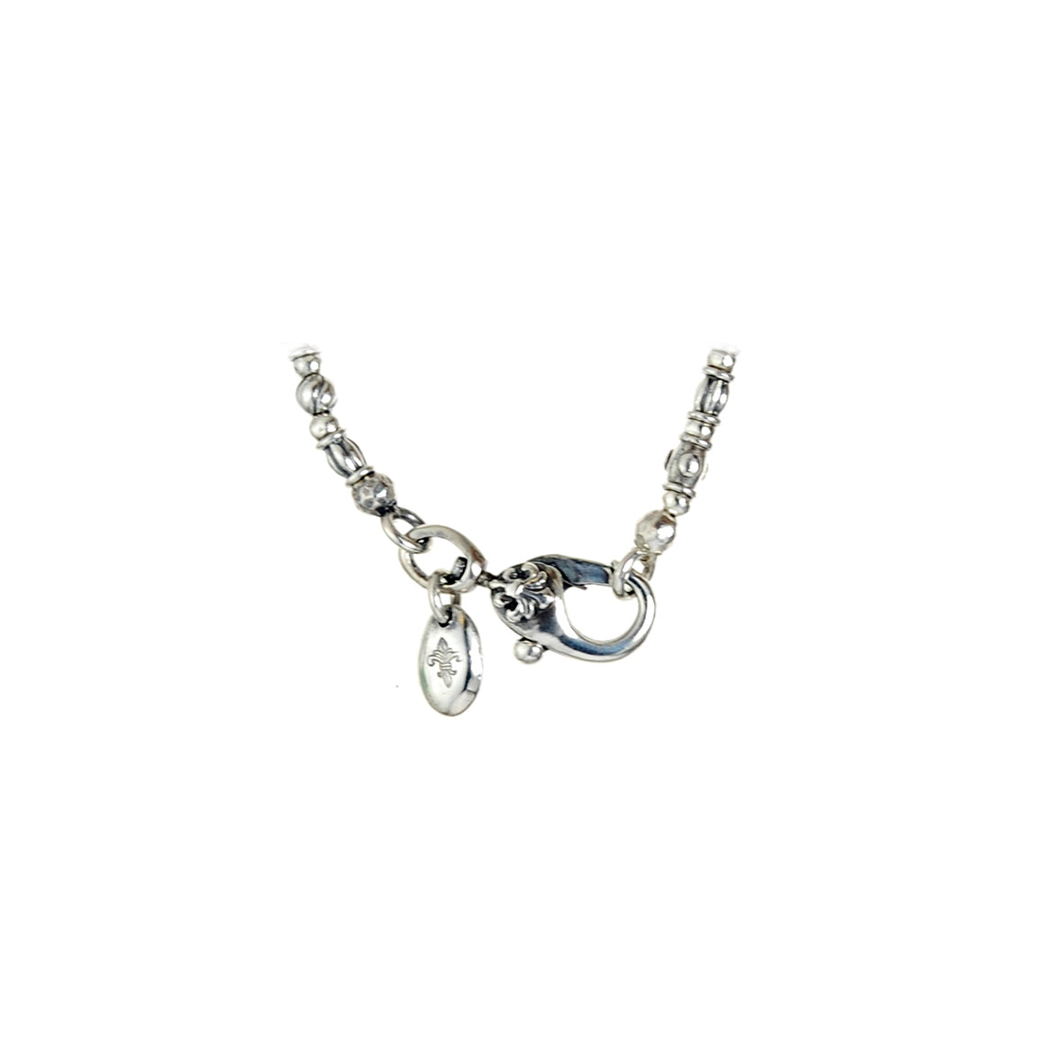 Silver Neckchain Mini TUBES Decor and Raw Stones