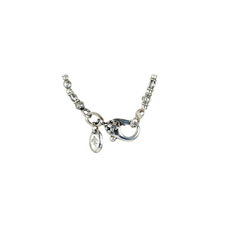 Silver Neckchain Mini TUBES Decor and Raw Stones