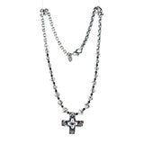 Silver Neckchain PEA s Chain XS Faceted with Blades Cross Beads