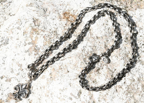 Silver Neckchain PEA s Chain S Rough Faceted