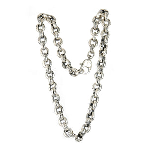 Silver PEAS Chain Hammered Super Heavy