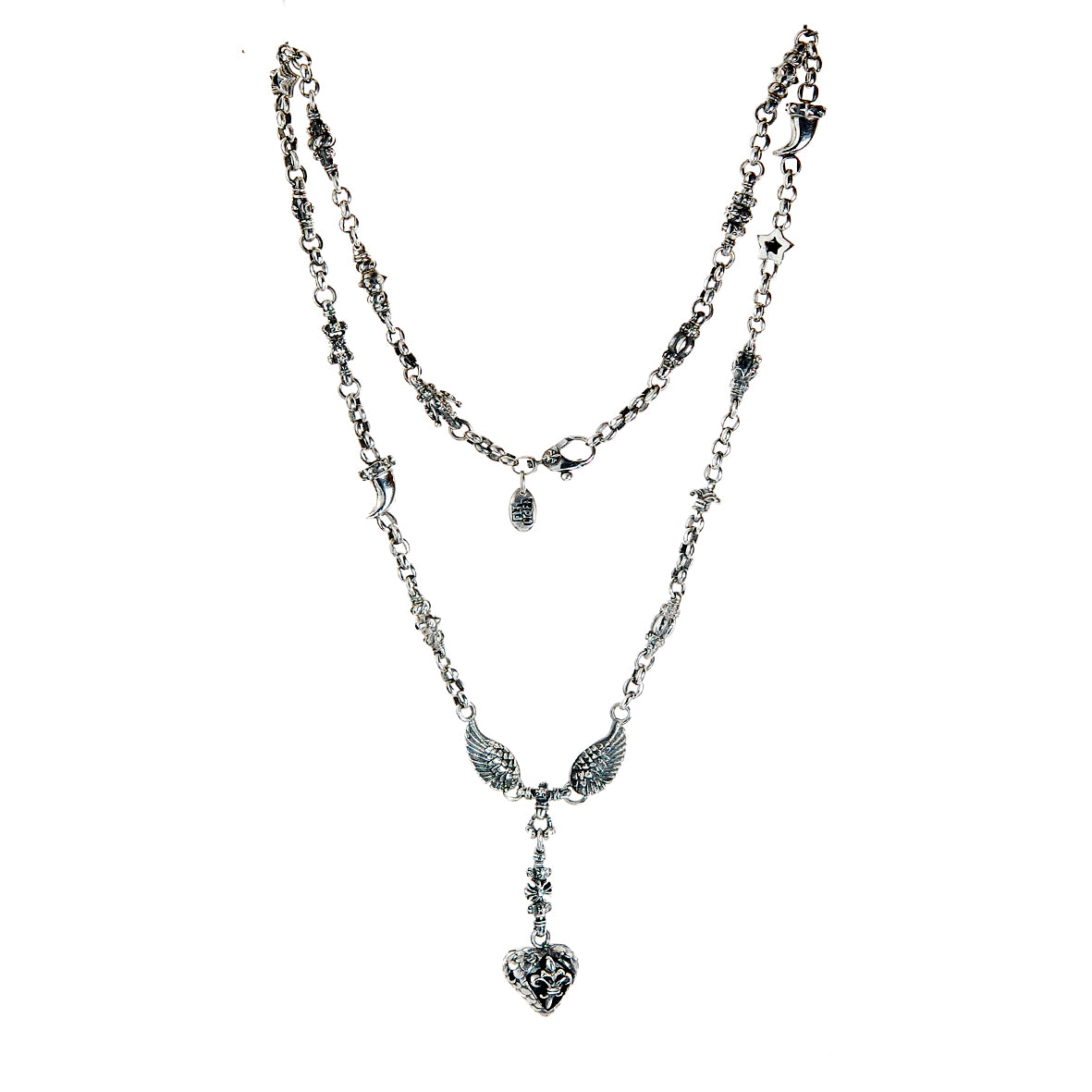 Silver Neckchain Fetishchain Horns Crowns Pinballs Sprouts Stars Wings and DRAGON HEART