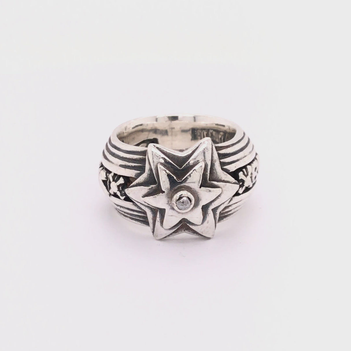 Silver Ring METEORITE STAR and BELIEVE IN YOUR DREAMS