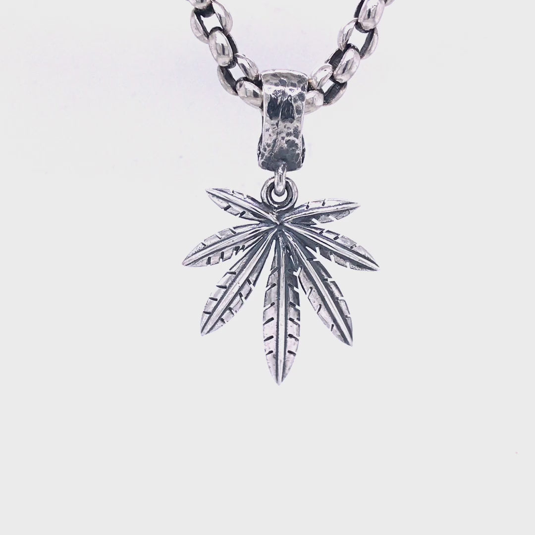 Silver Pendant Magic Plant Leaf