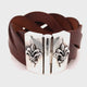 Silver Leather Bracelet with LILY