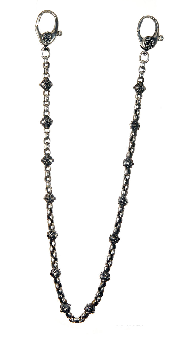 Silver Peas Walletchain with Morning Star Balls
