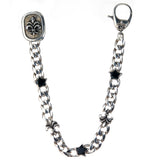 Silver Walletchain Stars and Lilies