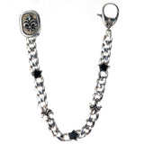 Silver Walletchain Stars and Lilies
