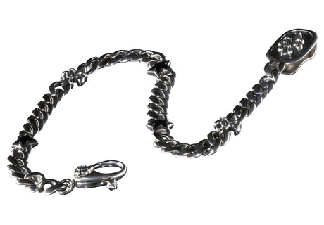 Silver Walletchain Stars and Lilies