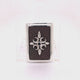 Silver Moneyclip CRESCENT STAR with Searay and Rectangular Frame