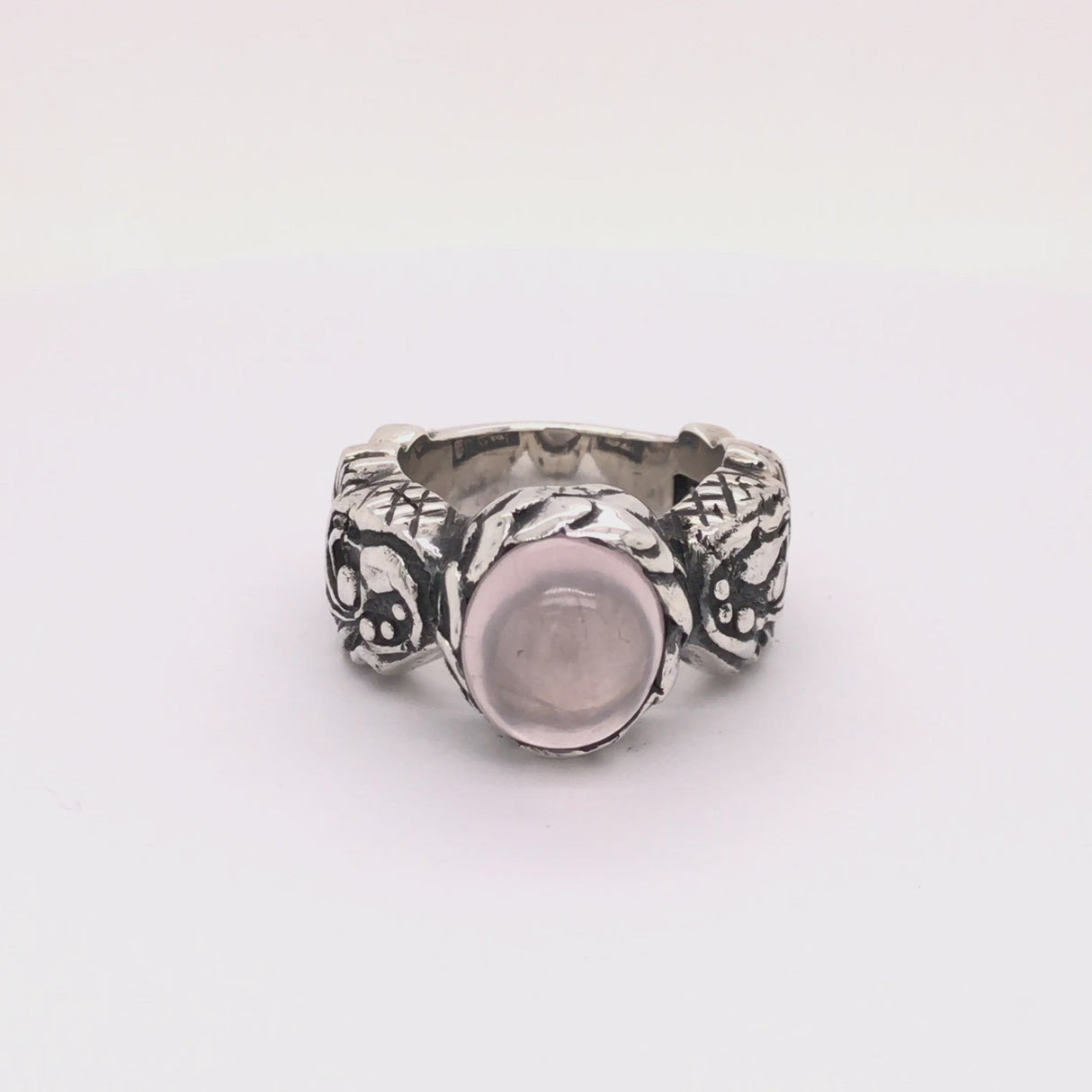 Silver Ring MAGIC PLANT Round Stone