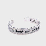 Silver Bangle Hammered LOVE ME OR HATE ME Letters