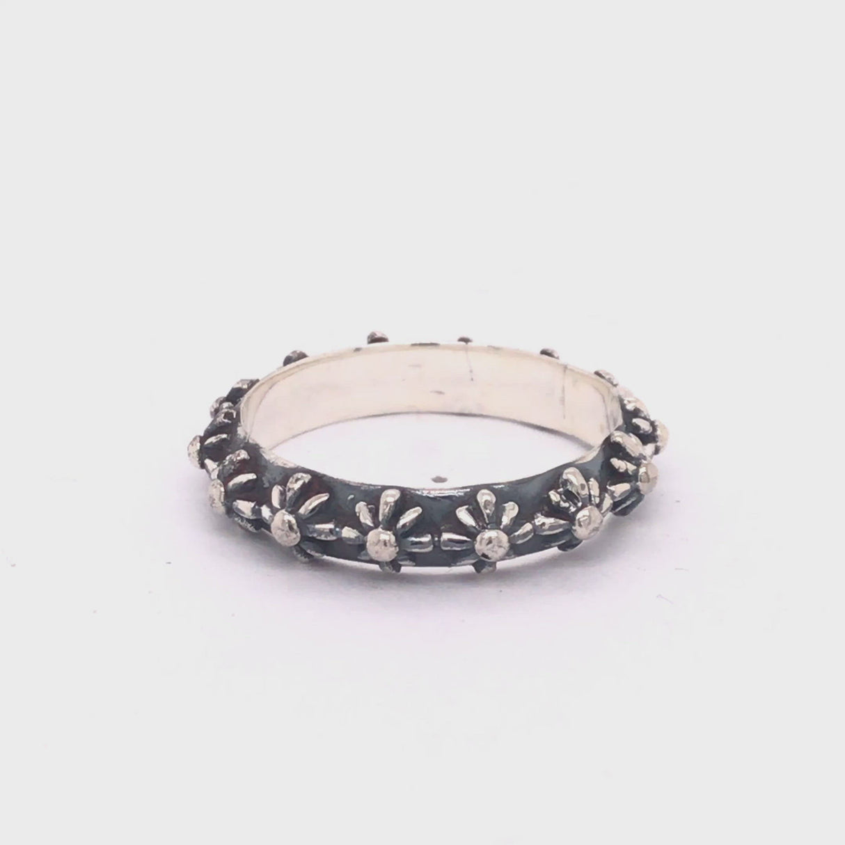 Silver Ring with MORNING STARS