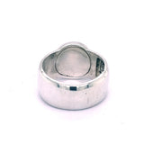 Silver Ring CLASSIC with Round ff Stone Plate plus STONE