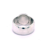 Silver Ring CLASSIC with Round ff Stone Plate plus STONE