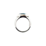 Silver Ring HEXAGON  FF Stone