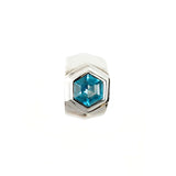 Silver Ring HEXAGON  FF Stone