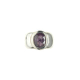 Silver Ring Plain with OVAL ROUND Stone