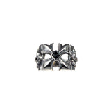 Silver Ring SPROUTS CROSS L open and Stone