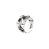 Silver Ring SPROUTS CROSS with Lily Band
