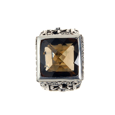 Silver Ring CAREE Stone on SHIELD Band