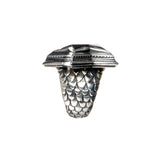 Silberring ELFIN STAR L auf Drachenschuppenband