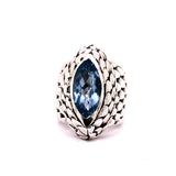 Silver Ring DRAGON SCALES and NAVETTE Holder