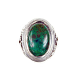 Silberring Elfin Oval GARTEN BEI NACHT Stein Cabochon