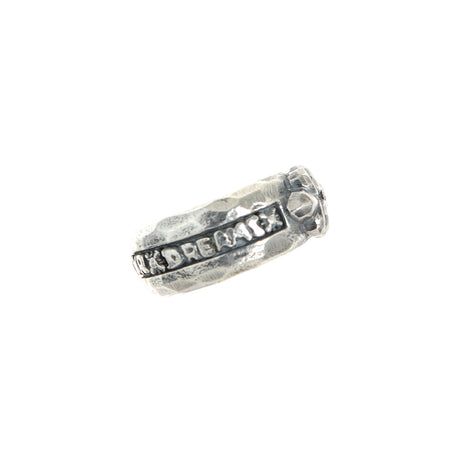Silver Ring LILY with Faceted Band and BELIEVE IN YOUR DREAMS