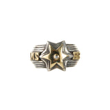 Silver Ring METEORITE STAR and 18 ct. Gold BELIEVE IN YOUR DREAMS